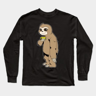 Sloth drinking cup of tea - Tea drinker Long Sleeve T-Shirt